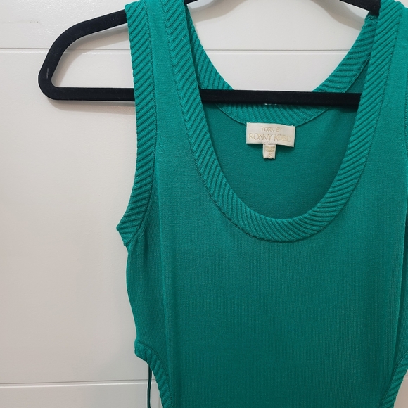 Torn by Ronny Kobo Aqua Side Cutout Knit Maxi Dress Sz Small - Picture 2 of 4